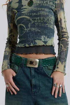 Jaded London Long Sleeve Tops*Primavera Mesh Long Sleeve Top