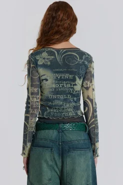 Jaded London Long Sleeve Tops*Primavera Mesh Long Sleeve Top
