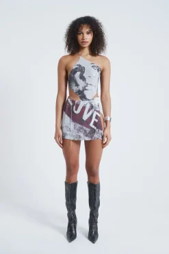 Jaded London *Printed Chain Mail Wrap Mini Skirt