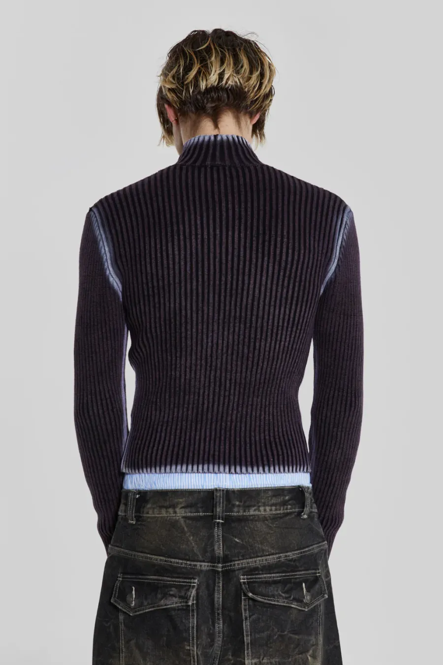 Jaded London Knitwear*Purple Acid Lucid Knit Track Top
