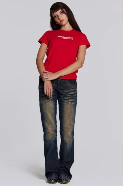 Jaded London T-Shirts*Red How Are You? Tee