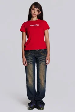 Jaded London T-Shirts*Red How Are You? Tee