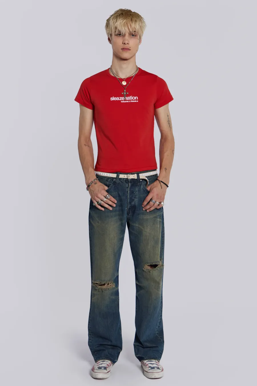 Jaded London T-Shirts*Red How Are You? Tee