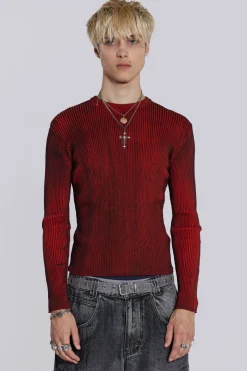 Jaded London Knitwear*Red Scrape Knit