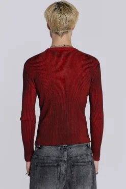 Jaded London Knitwear*Red Scrape Knit