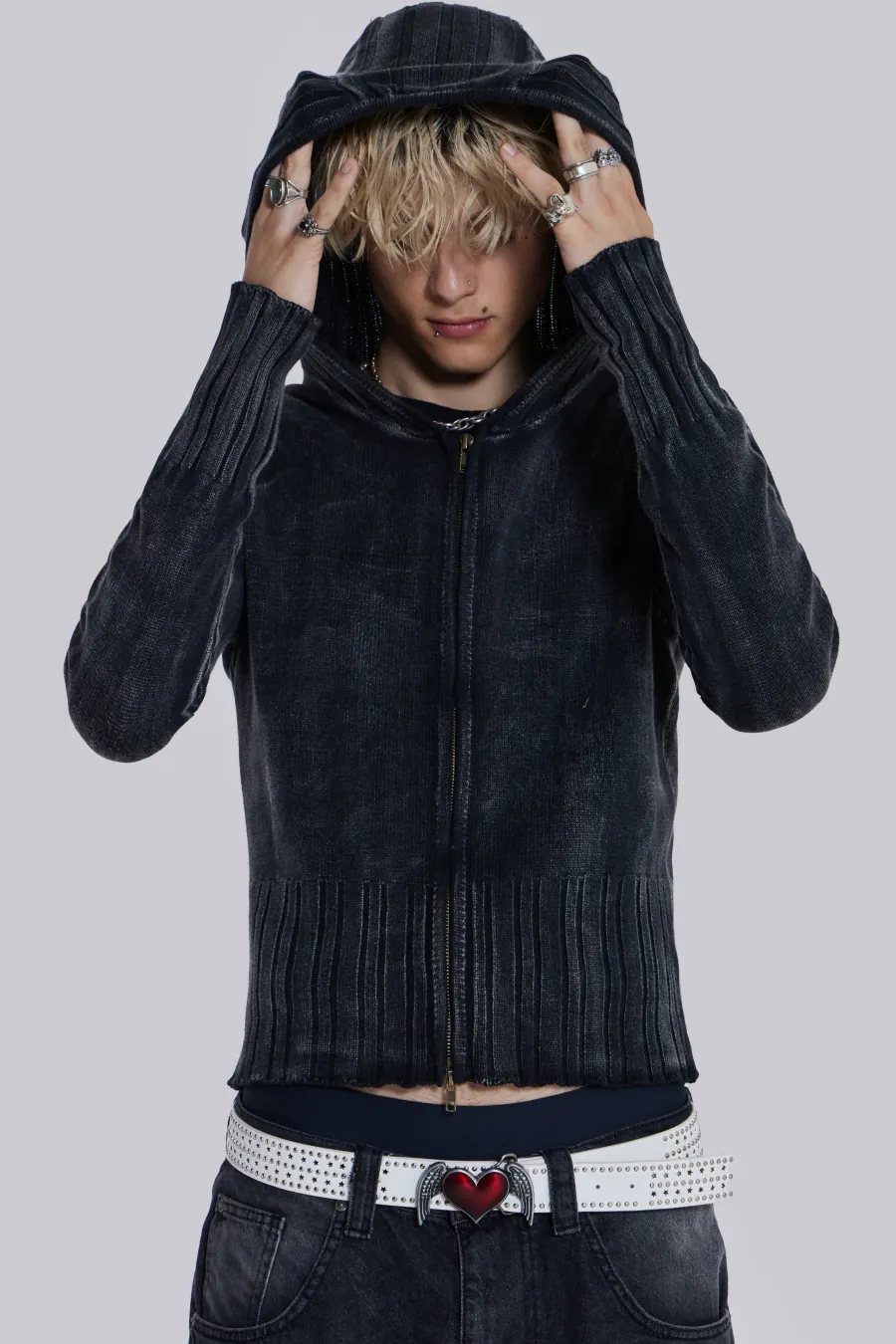 Jaded London Knitwear*Relic Knit Hoodie
