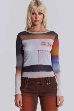 Jaded London Long Sleeve Tops*Reverie Mesh Long Sleeve Top