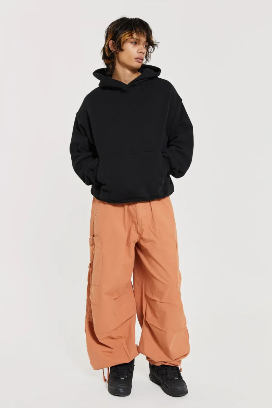 Jaded London Parachute Pants*Rust Orange Parachute Cargo Pants