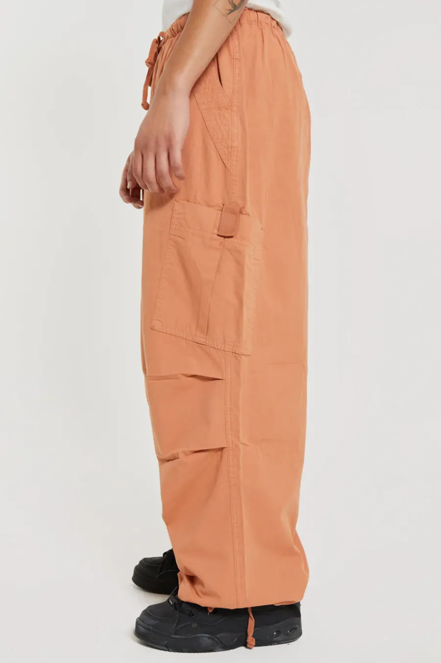 Jaded London Parachute Pants*Rust Orange Parachute Cargo Pants