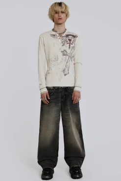 Jaded London T-Shirts*Sanctified Waffle Henley
