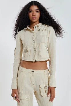 Jaded London *Santal Linen Cargo Shirt