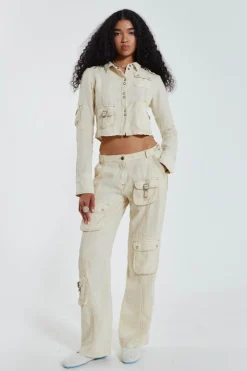 Jaded London *Santal Linen Cargo Shirt