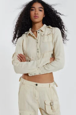 Jaded London *Santal Linen Cargo Shirt