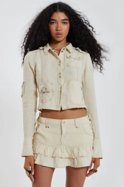 Jaded London *Santal Linen Cargo Shirt