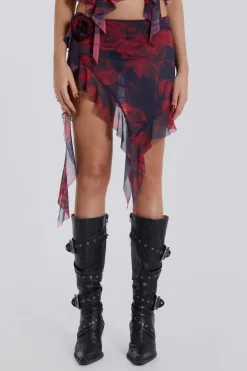 Jaded London Mini Skirts*Selene Asymmetric Hem Mini Skirt