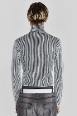 Jaded London Knitwear*Shadow White Lucid Knit Track Top