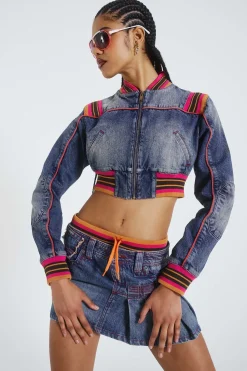Jaded London *Sherbet Cropped Denim Jacket
