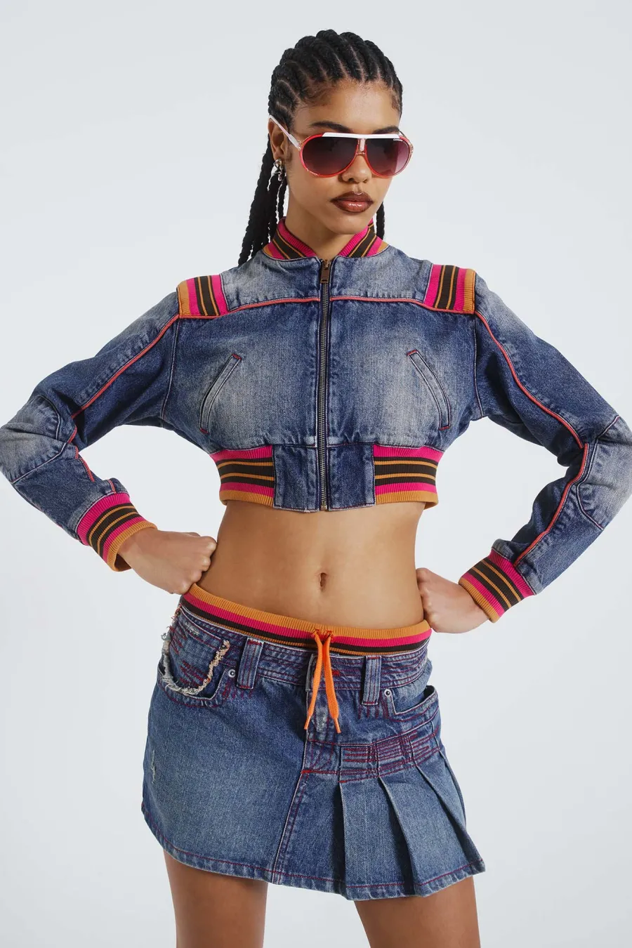 Jaded London *Sherbet Cropped Denim Jacket