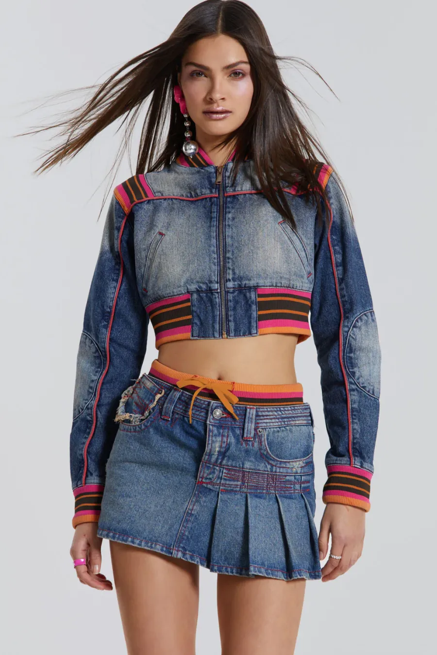 Jaded London *Sherbet Cropped Denim Jacket