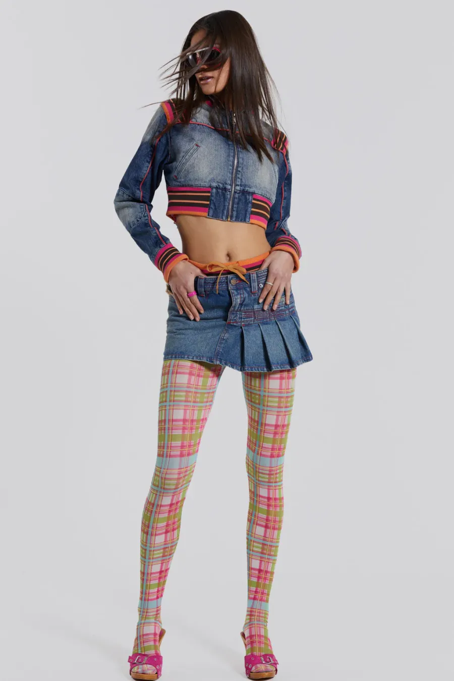 Jaded London *Sherbet Cropped Denim Jacket