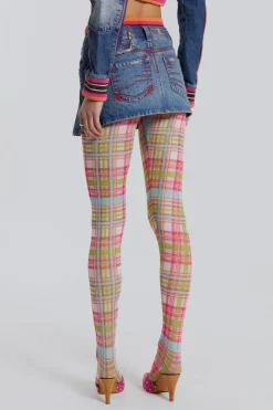 Jaded London *Sherbet Denim Side Pleat Mini Skirt