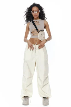 Jaded London Crop Tops*Slash Top In Taupe