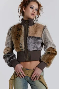 Jaded London Knitwear*Soho Faux Fur Bomber Jacket