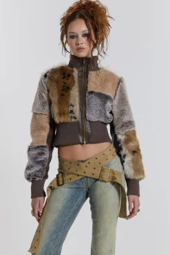 Jaded London Knitwear*Soho Faux Fur Bomber Jacket