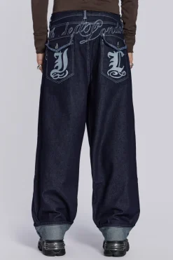 Jaded London Baggy Jeans*Sonic Embroidered Baggy Jeans