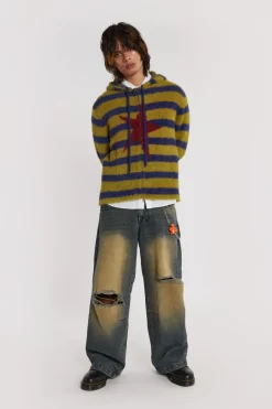 Jaded London *Sonic Stripe Knit Hoodie