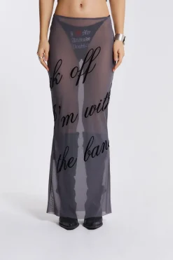 Jaded London Maxi Skirts*Spoiled Rotten Mesh Maxi Skirt