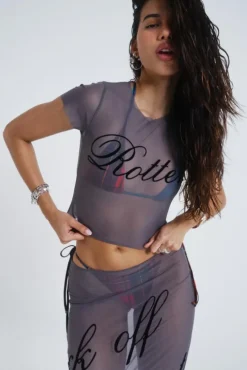 Jaded London T-Shirts*Spoiled Rotten Mesh T-Shirt