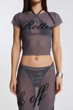 Jaded London T-Shirts*Spoiled Rotten Mesh T-Shirt