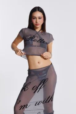 Jaded London T-Shirts*Spoiled Rotten Mesh T-Shirt