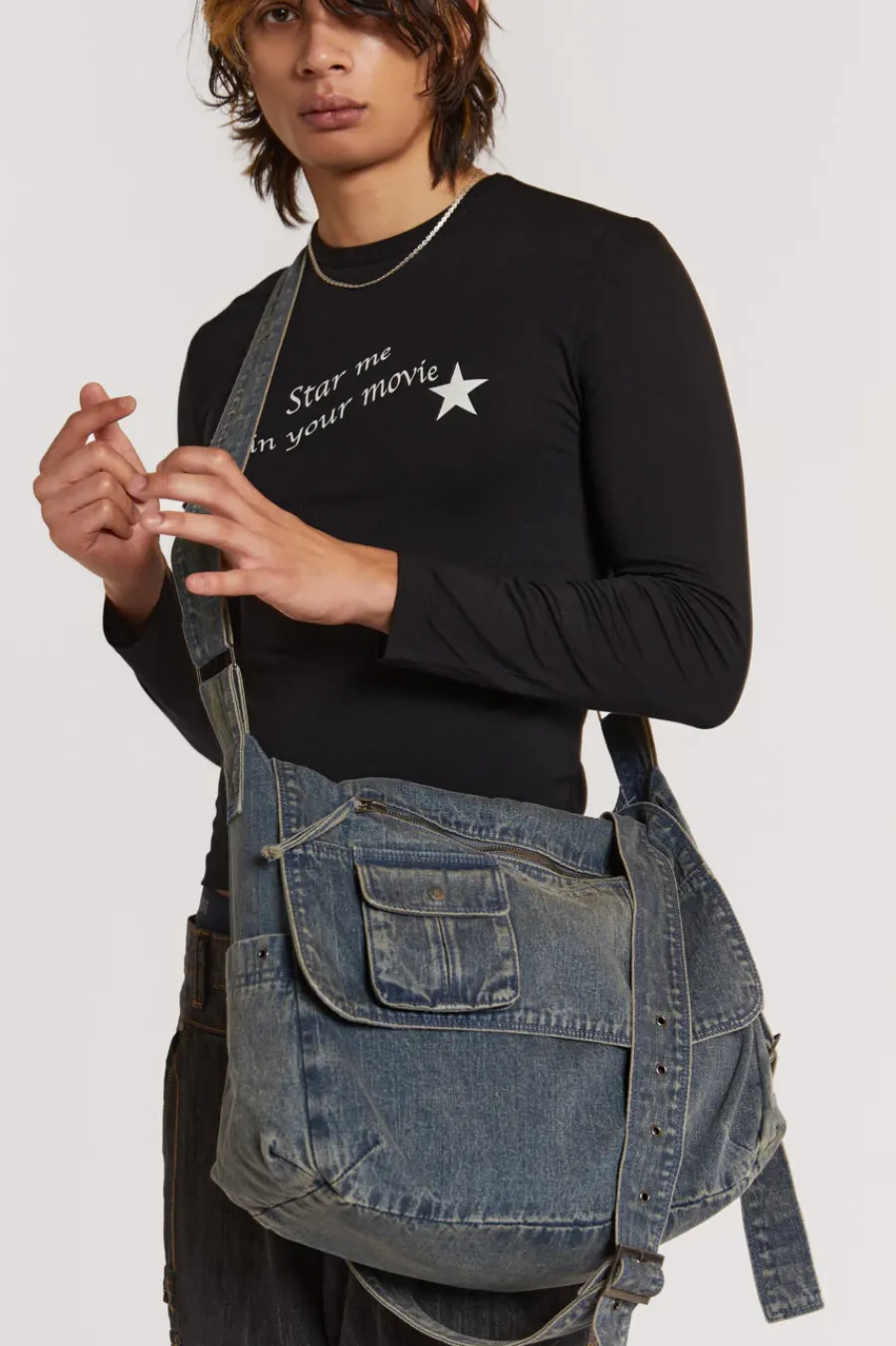 Jaded London *Stellar Denim Messenger Bag