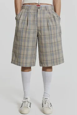Jaded London Jorts & Shorts*Stone Check Fairway Shorts