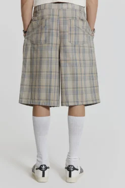 Jaded London Jorts & Shorts*Stone Check Fairway Shorts