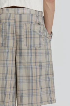 Jaded London Jorts & Shorts*Stone Check Fairway Shorts