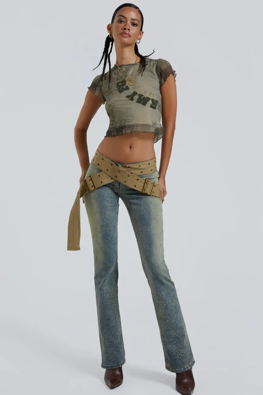 Jaded London Jeans*Strap Up Stonewash Jeans