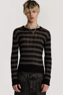 Jaded London Knitwear*Striped Eclipse Jumper
