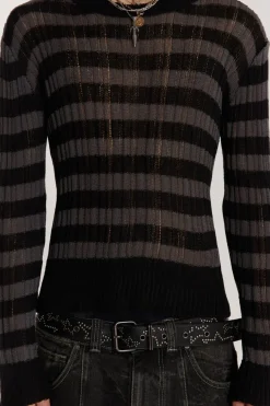 Jaded London Knitwear*Striped Eclipse Jumper
