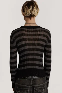 Jaded London Knitwear*Striped Eclipse Jumper