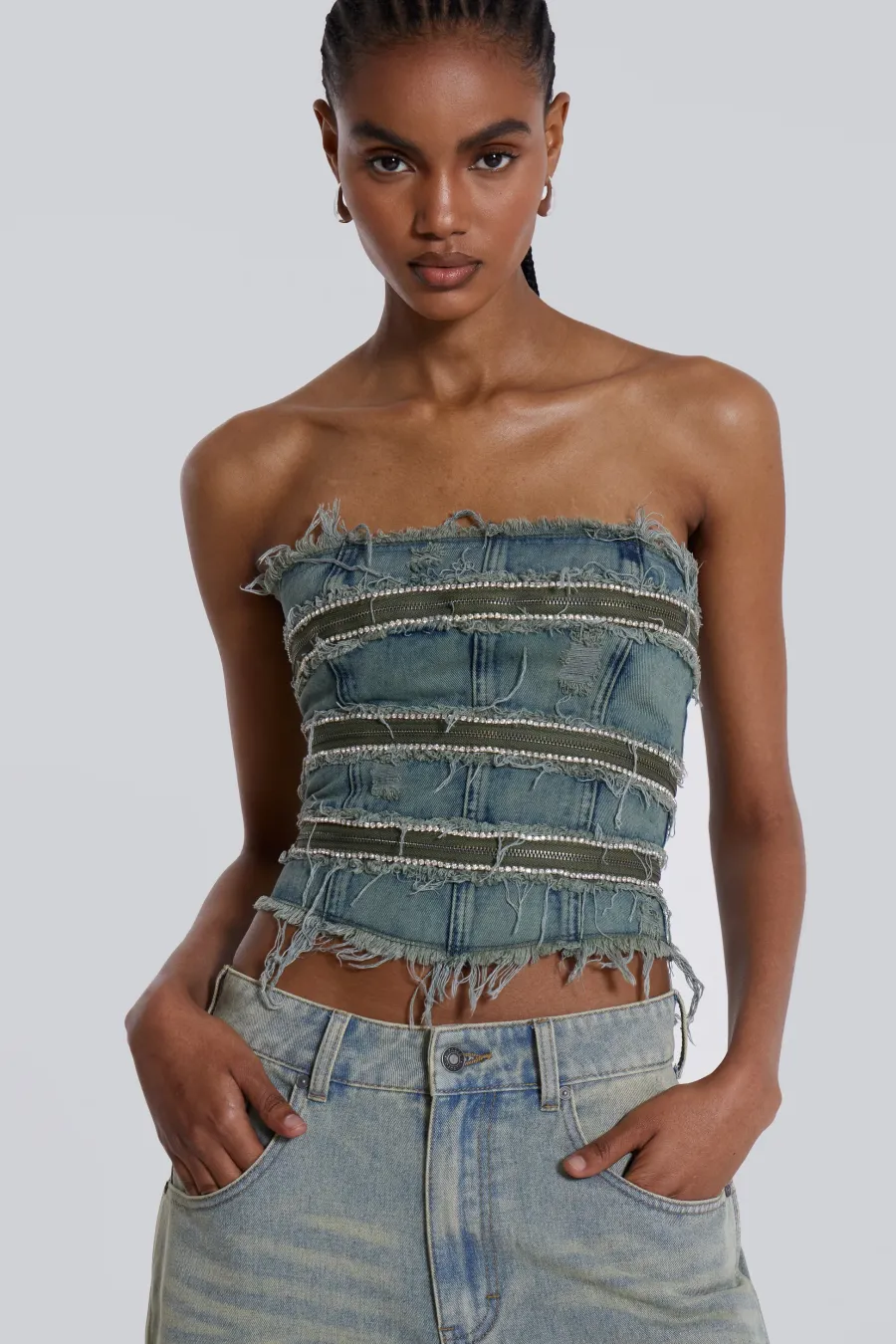 Jaded London Corsets*Sub-Rosa Denim Corset Top
