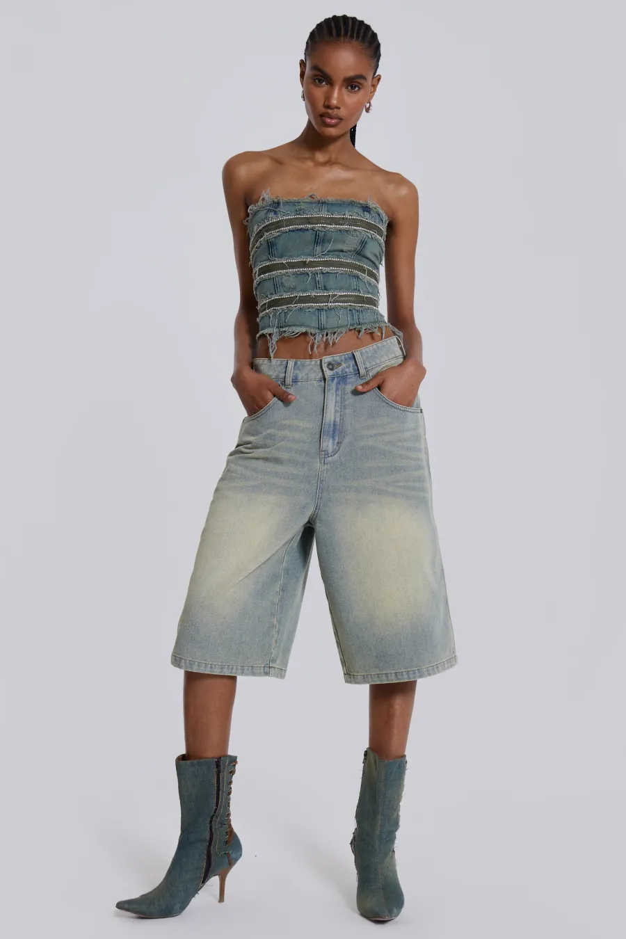 Jaded London Corsets*Sub-Rosa Denim Corset Top