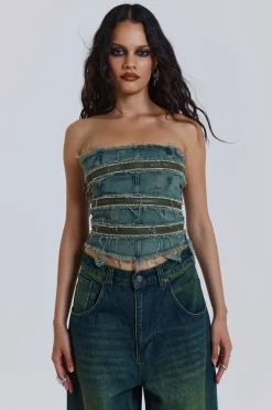 Jaded London Corsets*Sub-Rosa Denim Corset Top