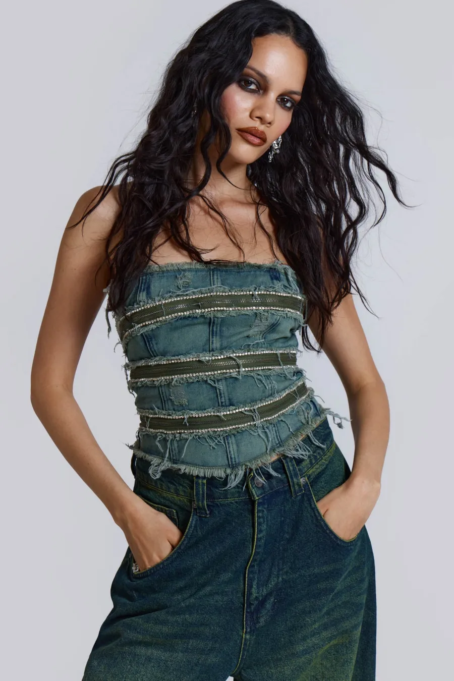 Jaded London Corsets*Sub-Rosa Denim Corset Top