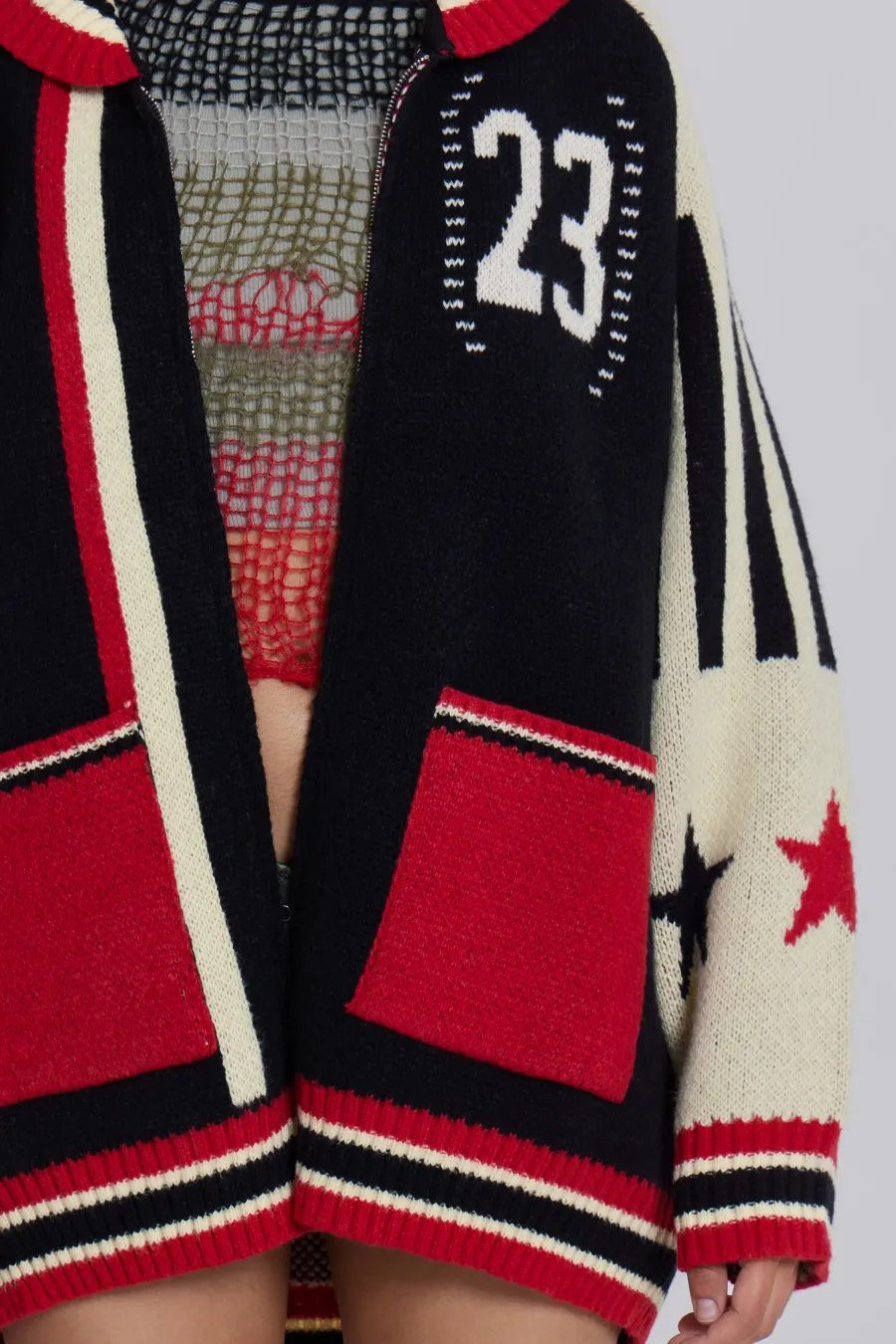 Jaded London Knitwear*Team 23 Knitted Zip Through
