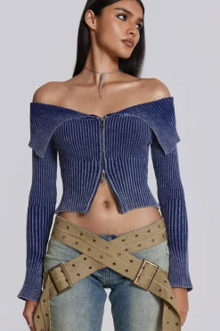 Jaded London Knitwear*Tribeca Ribbed Off The Shoulder Knit