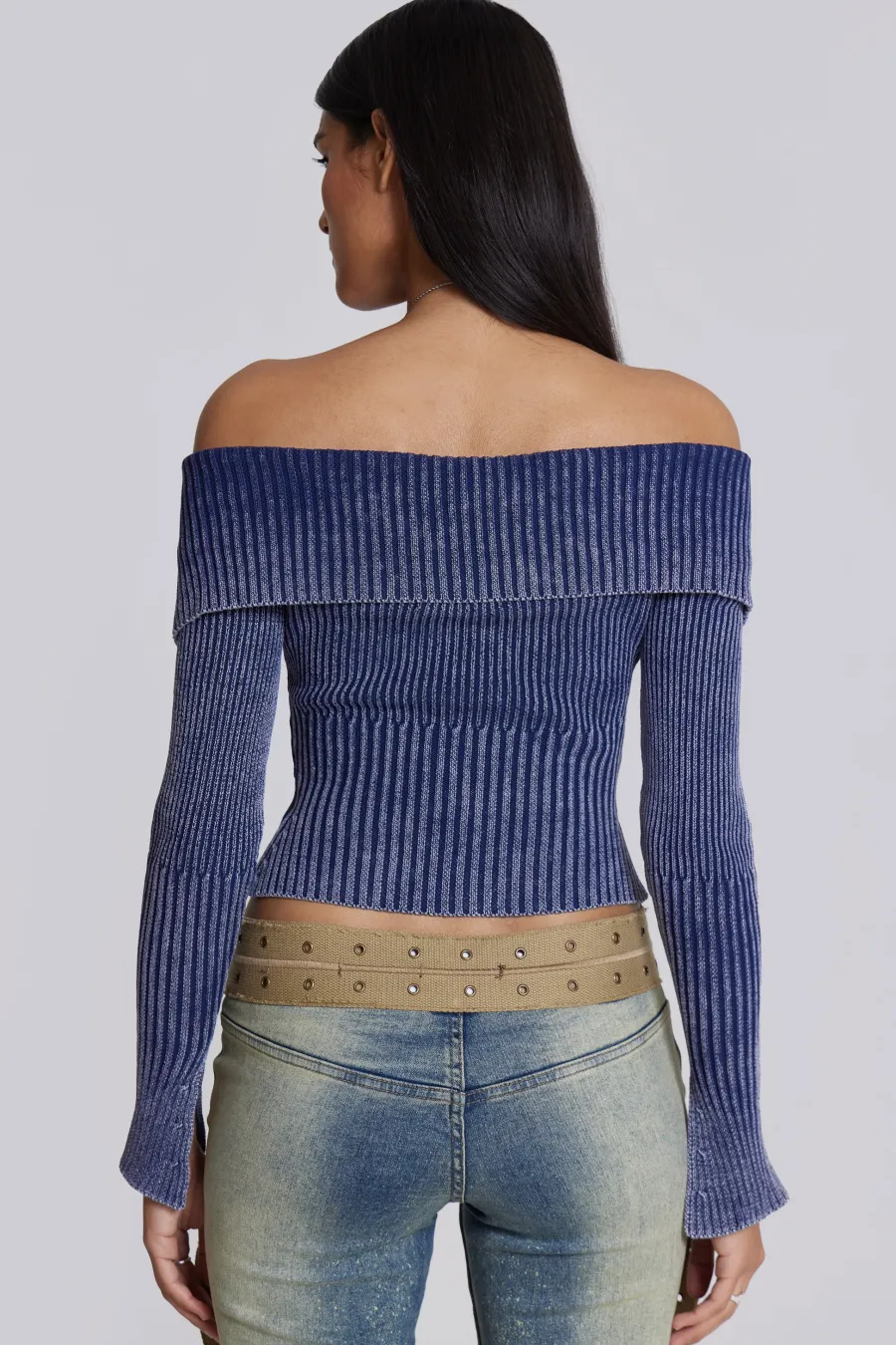 Jaded London Knitwear*Tribeca Ribbed Off The Shoulder Knit