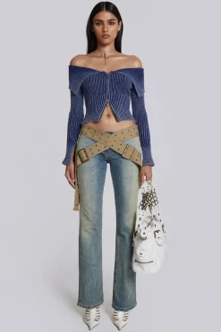 Jaded London Knitwear*Tribeca Ribbed Off The Shoulder Knit